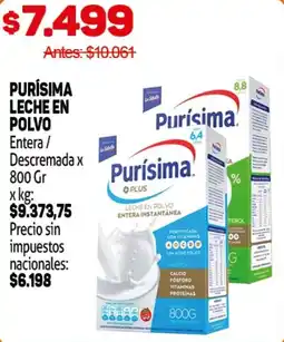 Makro Purísima leche en polvo entera/ descremada oferta