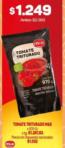 Makro M&K tomate triturado oferta
