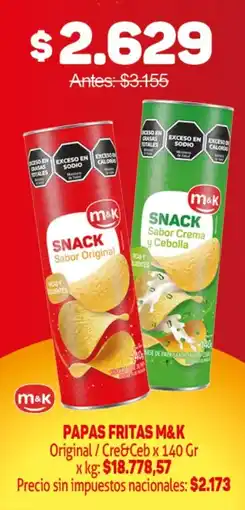 Makro M&k papas fritas original/cre&ceb oferta