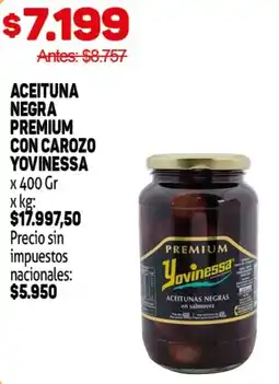 Makro Yovinessa aceituna negra premium con carozo oferta