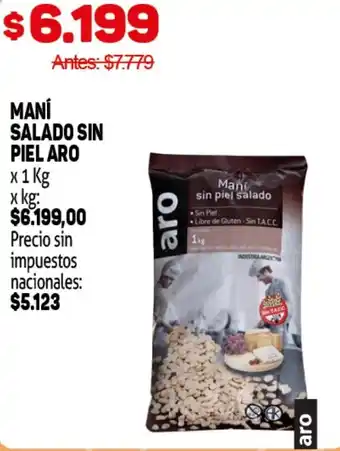 Makro Aro maní salado sin piel oferta