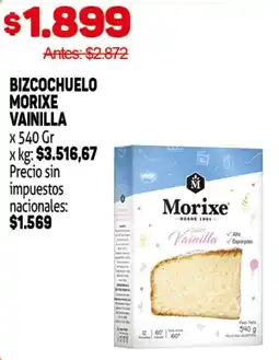Makro Morixe bizcochuelo vainilla oferta