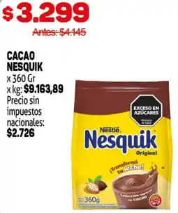 Makro Nestlé cacao nesquik oferta