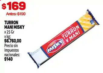 Makro Misky turron mani oferta