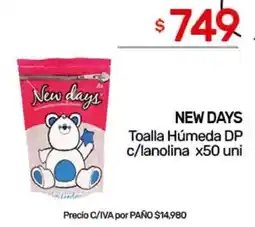 Nini Mayorista New days toalla húmeda dp c/lanolina oferta