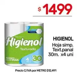 Nini Mayorista Higienol hoja simp. text.panal oferta