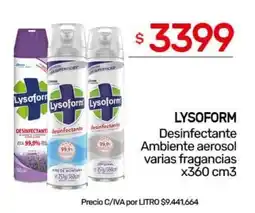 Nini Mayorista Lysoform desinfectante ambiente aerosol varias fragancias oferta