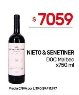Nini Mayorista Nieto & senetiner doc malbec oferta