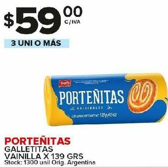 Carrefour Galletas porteñitas vainilla 139g oferta