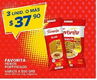 Carrefour Fideos favorita fortificado 500g oferta