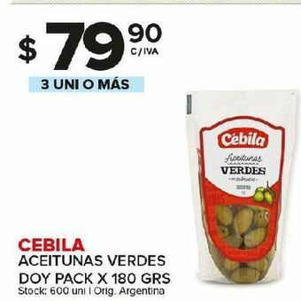 Carrefour Aceitunas verdes cebila 180g oferta