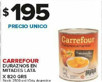 Carrefour Duraznos en mitades carrefour 820g oferta