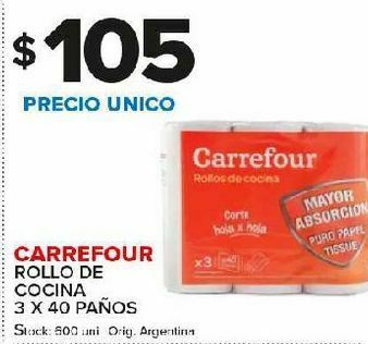 Carrefour Rollo de cocina carrefour 3 x 40paños oferta