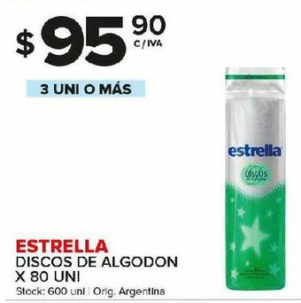 Carrefour Discos de algodón estrella 80uni oferta