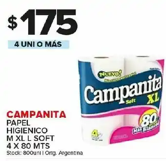 Carrefour Papel higiénico campanita 4x80m oferta