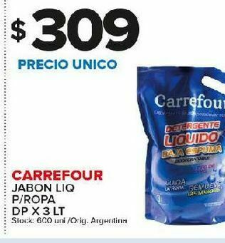 Carrefour Jabón líquido carrefour p/ropa 3l oferta