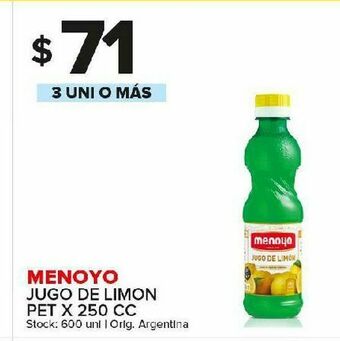 Carrefour Jugo de limón menoyo 250cc oferta