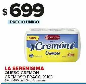 Carrefour Queso cremon la serenisima x kg oferta