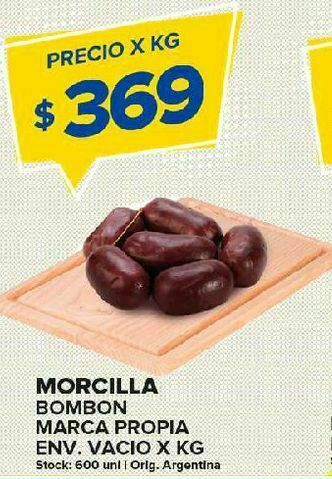 Carrefour Morcilla atada env vacio x kg oferta