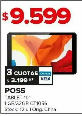 Carrefour Tablet poss 10" 1gb/32gb oferta