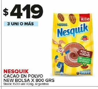 Carrefour Maxi Cacao en polvo nesquik 800g oferta