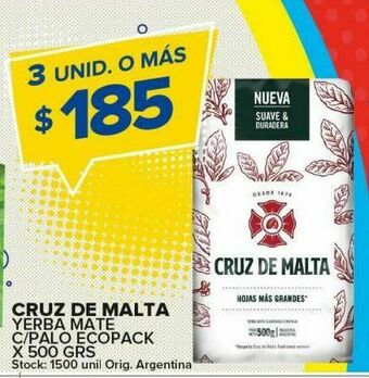 Carrefour Maxi Yerba mate cruz de malta 500g oferta