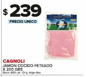 Carrefour Maxi Jamón cocido cagnoli feteado 200g oferta