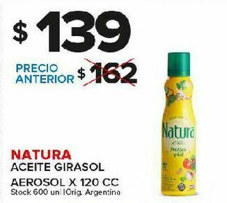 Carrefour Maxi Aceite de girasol natura aerosol 120cc oferta