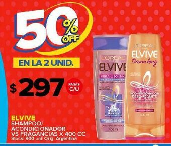 Carrefour Maxi Shampoo/acond elvive fragancias 400cc oferta