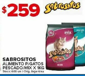 Carrefour Maxi Alimento balanceado para gatos sabrositos pesacado/mix 1kg oferta