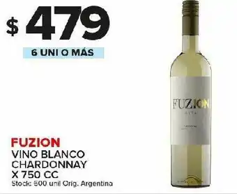 Carrefour Maxi Vino blanco fuzion chardonnay 750cc oferta