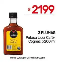 Nini Mayorista 3 plumas petaca licor café- cognac oferta