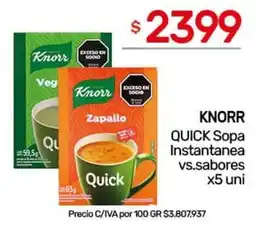Nini Mayorista Knorr quick sopa instantanea vs.sabores oferta