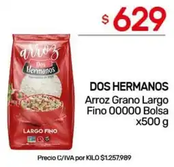 Nini Mayorista Dos hermanos arroz grano largo fino 00000 bolsa oferta