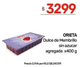 Nini Mayorista Orieta dulce de membrillo sin azucar agergada oferta