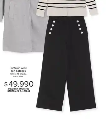 Pantalón wide con botones