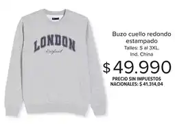 Carrefour Tex buzo cuello redondo estampado oferta