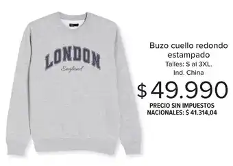 Tex buzo cuello redondo estampado
