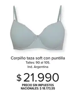 Carrefour Corpiño taza soft con puntilla oferta