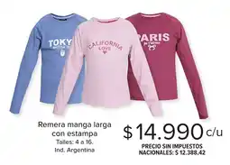 Carrefour Remera manga larga con estampa oferta