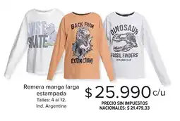 Carrefour Remera manga larga estampada oferta