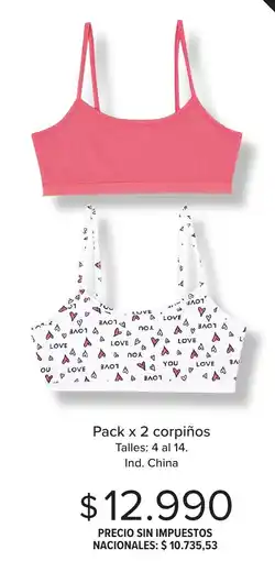 Carrefour Tex pack x 2 corpiños oferta