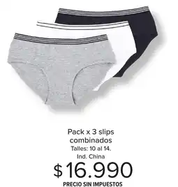 Carrefour Tex pack x 3 slips combinados oferta