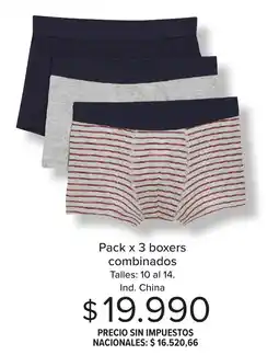 Carrefour Tex pack x 3 boxers combinados oferta