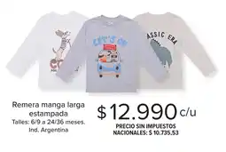 Carrefour Remera manga larga estampada oferta