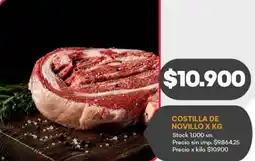 Supermercados Tadicor Costilla de novillo oferta