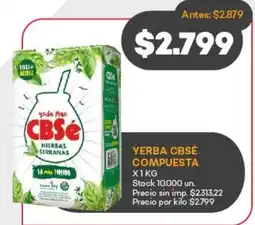 Supermercados Tadicor Cbsé yerba compuesta oferta