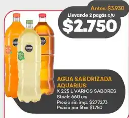 Supermercados Tadicor Agua saborizada aquarius varios sabores oferta