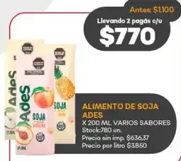 Supermercados Tadicor Ades alimento de soja varios sabores oferta