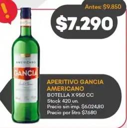 Supermercados Tadicor Gancia aperitivo americano botella oferta